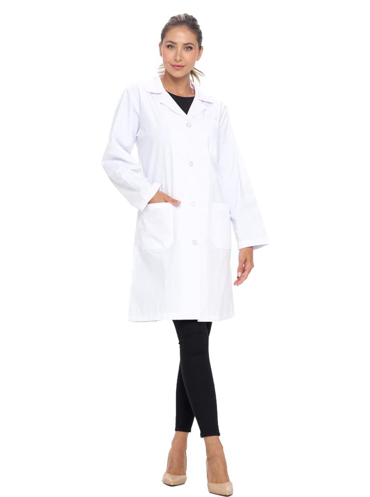 Medical White Unisex Lab Coat Uniform for Men and Women Long