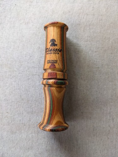 Primos Classic Wood Duck Call Mouth Call Layered Wood Multicolor EUC