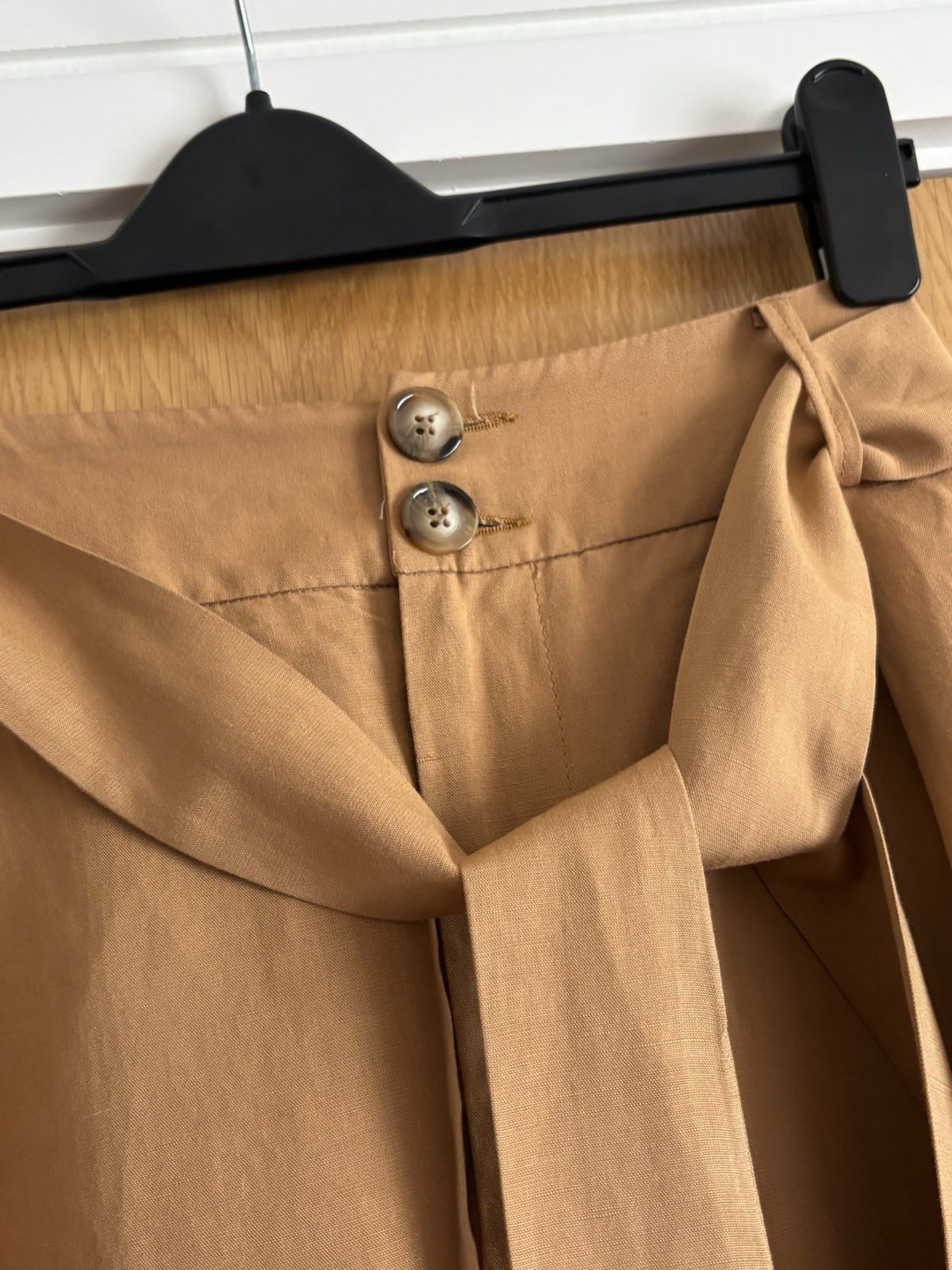 DAY BIRGER MIKKELSEN Tan PAPERBAG WAIST Tie Belt CROP Trousers UK 6 W26 L26 ARTY