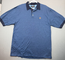 Vintage Tommy Hilfiger Golf Polo Shirt Blue Knit Crest Logo 90s Dadcore Mens L