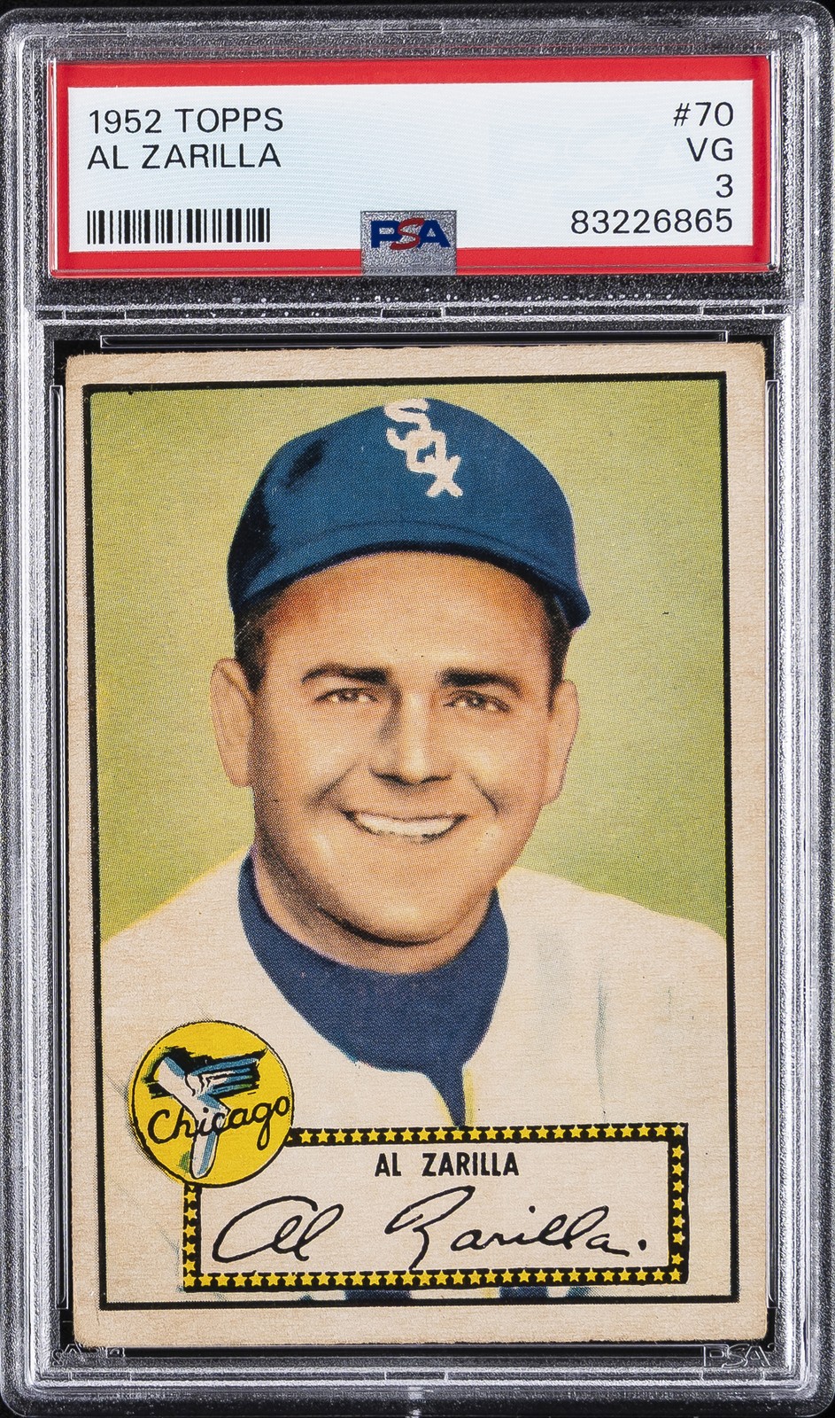 1952 TOPPS #70 AL ZARILLA PSA 3