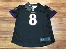 WOMENS S  NEW Nike NFL Baltimore Ravens #8 Lamar Jackson On Field Printed Jersey