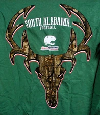 South Alabama Jaguars Football Brand Camo Green T Shirt Size Small NWT