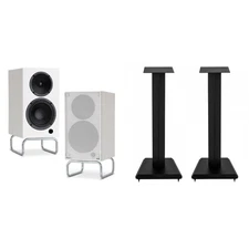 ELAC LS10-B SPEAKER STANDS And DEBUT ConneX ADSUM BOOKSHELVES-CREAM
