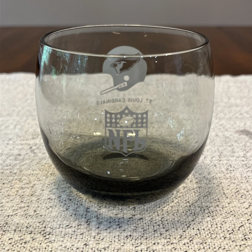 Set of 4 Vintage 70's St. Louis Cardinals NFL 8oz Whiskey Glasses Tumbler Smokey - Image 4 of 4