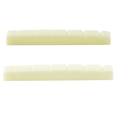 Musiclily Pro 2Pcs Ivory Slotted 42mm Nuts Flat For 6 String Strat Tele Guitar