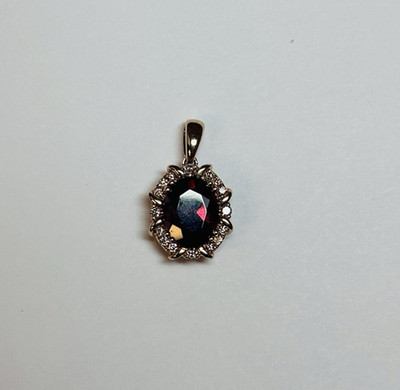 Le Vian LeVian 14K Gold Red Stone Diamond Accent Pendant - 1.4