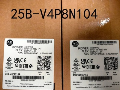 2025 New Allen-Bradley 25B-V4P8N104 Ser A PowerFlex 525 AC Drive 0.75kW