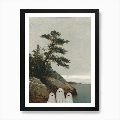 Geister am See Kunstdruck gerahmt Wandbild Poster Leinwanddruck Bild