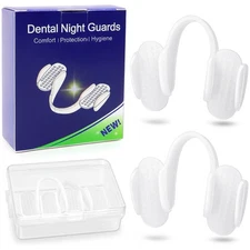 2PCS Mouth Guard for Teeth Grinding Dental Night Guards for Adults with Case