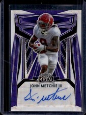 2023 Leaf Metal Draft John Metchie III Wave Purple Auto #/6 Crimson Tide