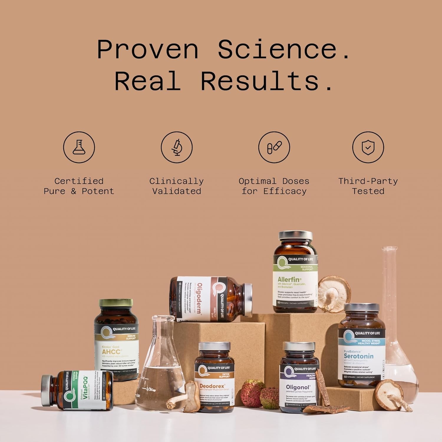 Quality of Life Premium Kinoko Platinum AHCC Herbal Supplement, 750mg of... 