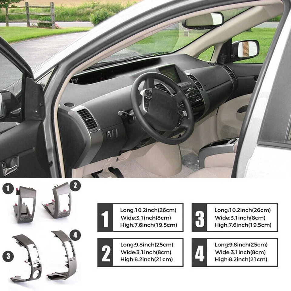 Juego de 4 piezas para Toyota Prius 2004-2009 cubierta de ventilación de aire interior central del tablero de aire acondicionado Foto 2 de 4