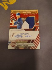 Brady Singer 2020 Elite Extra Edition Future Threads Signatures Patch Red /49 