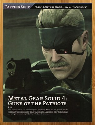 2008 Metal Gear Solid 4 Guns of the Patriots PS3 Print Ad/Poster Snake Game Art