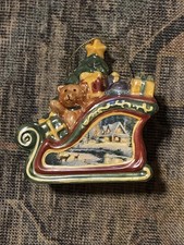 Thomas Kinkade Glitter Sleigh Porcelain Ornam...