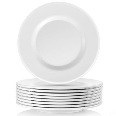 SYYOFUE 8  White Melamine Salad Plates - Smooth Round 8 Inch Melamine White Plat