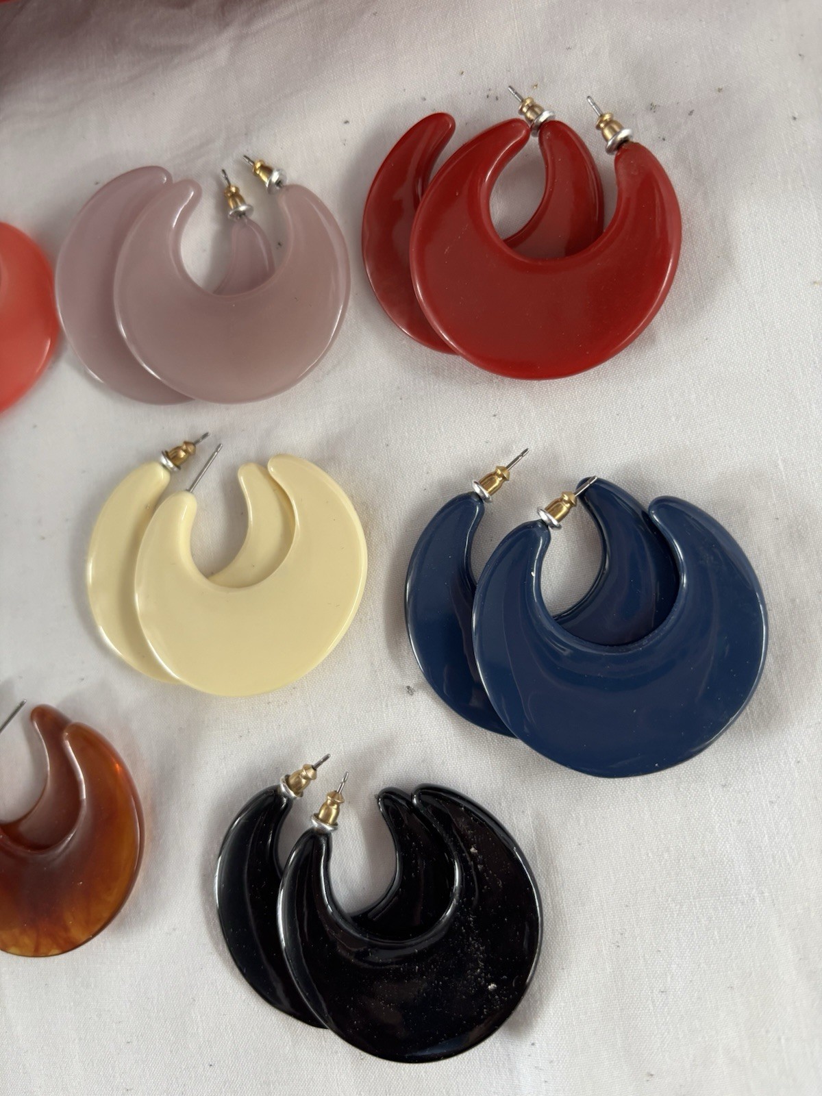 Vtg Kenneth Jay Lane KJL Hoop Earrings 8 Pair Luc… - image 4