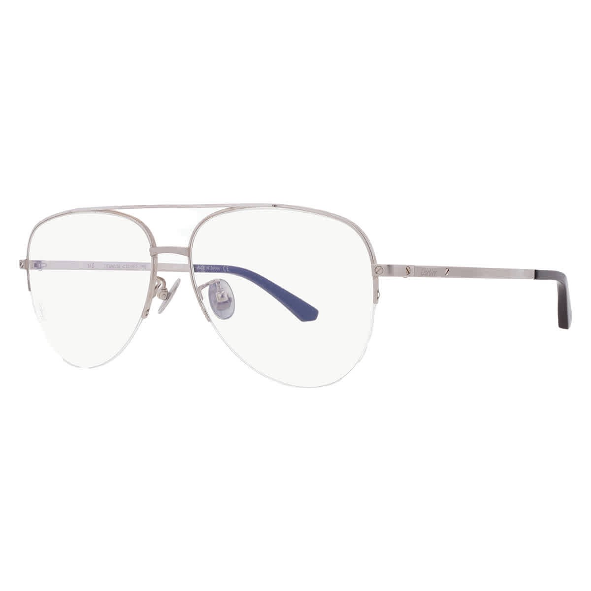 Cartier Santos de Cartier Demo Pilot Men's Titanium Eyeglasses CT0256O 002 58