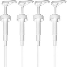 Gallon Pump Dispenser - for Plastic or Glass Bottles Pack of 4, White