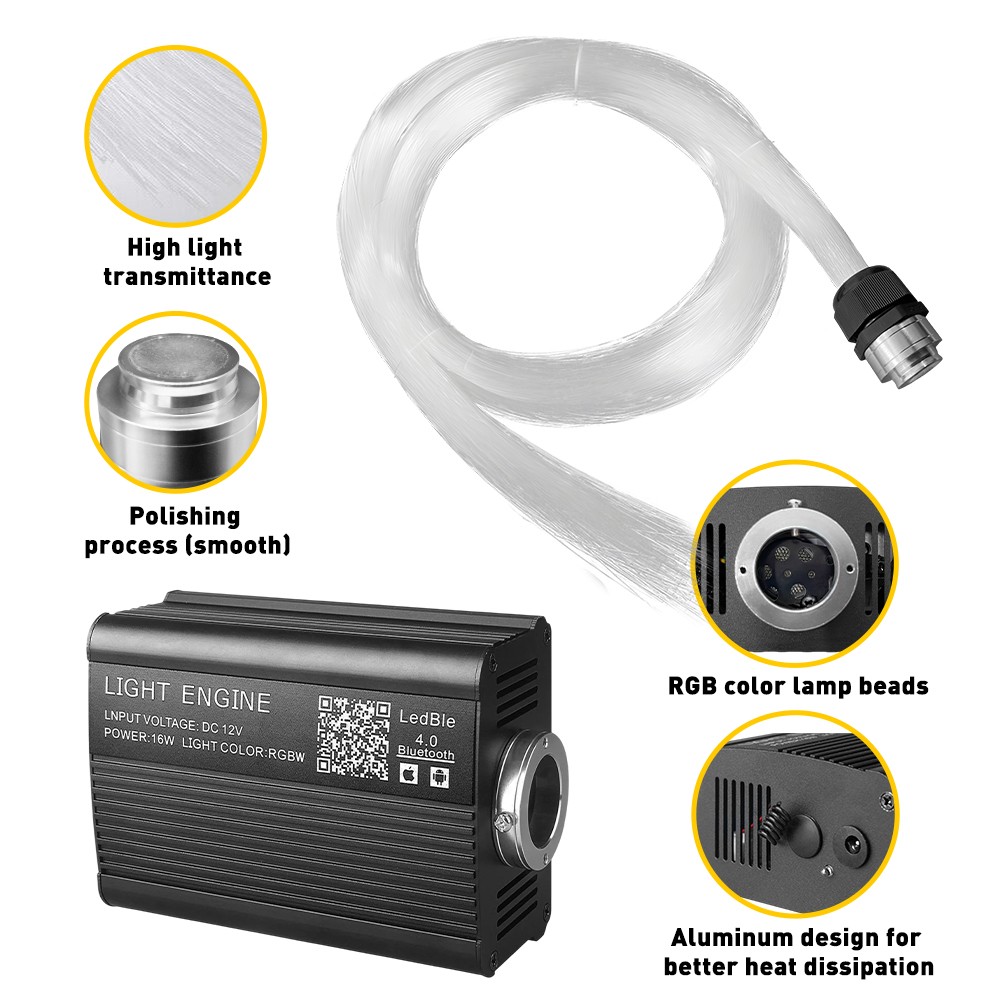 500X Fiber Optical Twinkle Star Starry Ca Headliner Lamps Ceiling Light Roof