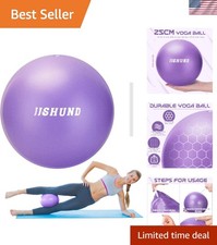 Pilates Ball, 9 Inch Small Exercise Mini Soft Workout Yoga Ball with Exercise Gu