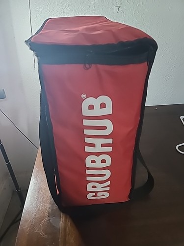 Grubhub Red Insulated Delivery Bag Tote with straps 19x19x10 XL - Picture 2 of 7