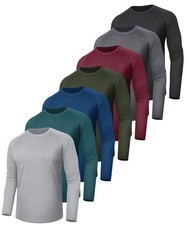 7 Pack Long Sleeve Shirts for Men - Quick Dry Moisture Wicking Sun Protection...