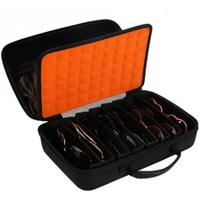 GRTCZYSL Travel Sunglasses Organizer Case 8 Slots, Portable Large, Black