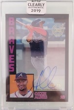 2019 Topps Clearly Authentic Ozzie Albies AUTO BLACK  #/99   1984 Topps