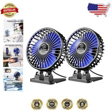 Powerful USB Desk Fan 2pk 3-Speed Quiet Portable Mini Table Cooling Black