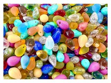 100 pcs Czech Glass Teardrop Beads 6x9mm Color Mix for Jewelry Making