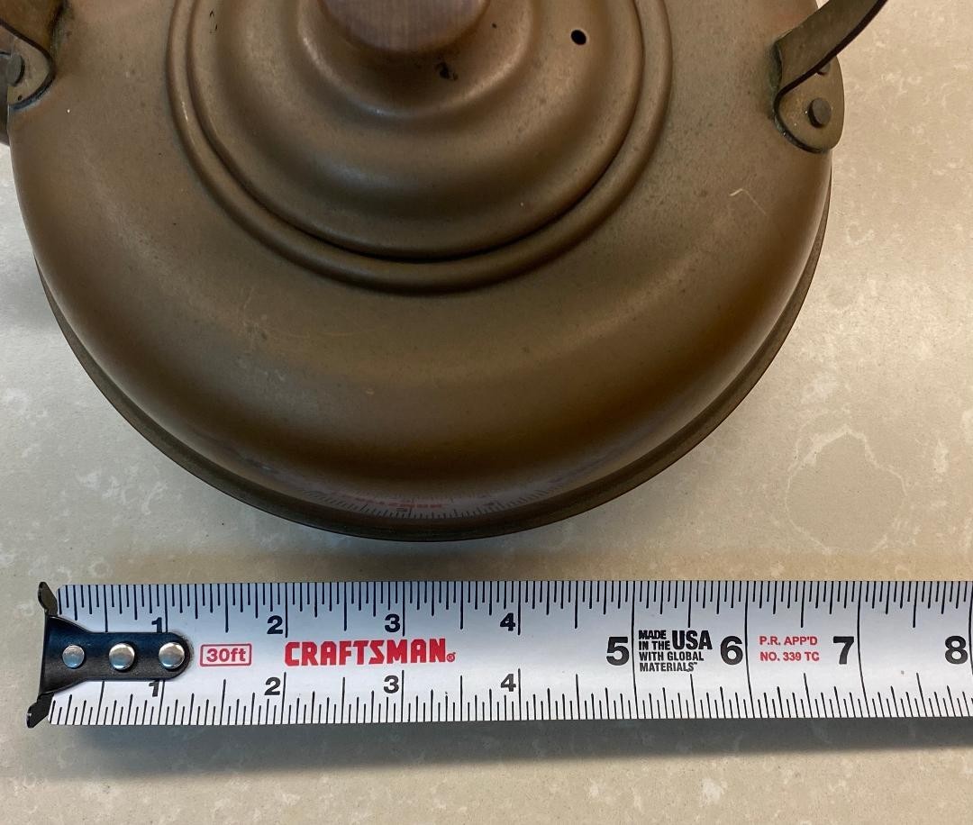 VINTAGE ETHAN ALLEN COPPER TEA KETTLE WOOD HANDLES MADE IN ENGLAND
