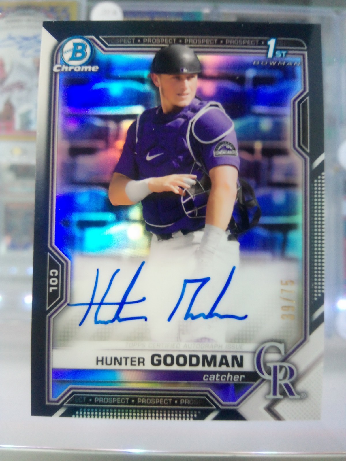 2021 Bowman Draft Chrome * Hunter Goodman * #39/75 1st Bowman Auto Black #CDA-HG