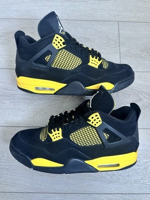 Nike Air Jordan 4 Retro Thunder Black Yellow Mid Top Men s DH6927-017 size 13