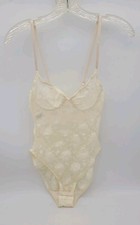 Vintage Ivory Cream Christian Dior Intimates Lace Bodysuit Underwire