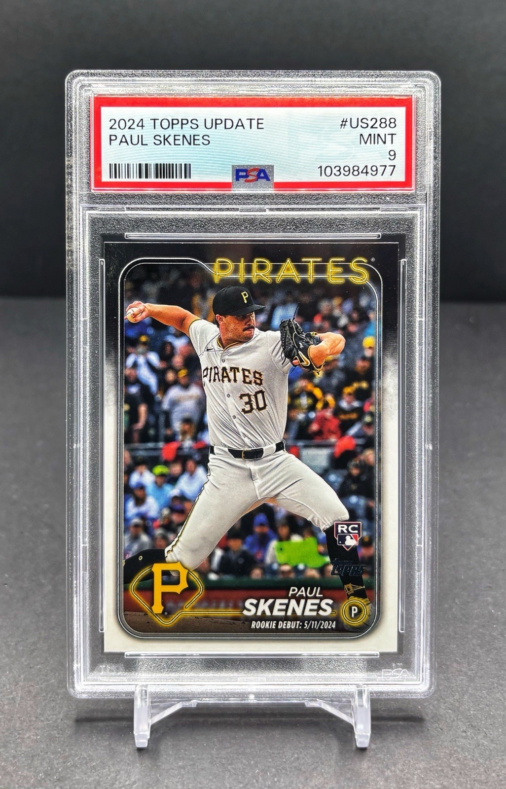 2024 Topps Update - PAUL SKENES - RC Rookie Debut Card - Pirates #US288 PSA 9