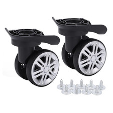 1 Pair Luggage Suitcase Wheels Replacement Mute Double Row Trolley Repair Parts