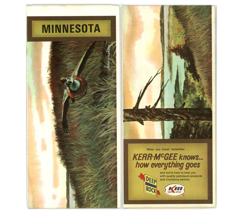 Vintage 1974 Minnesota Road Map – Deep Rock & Kerr-McGee