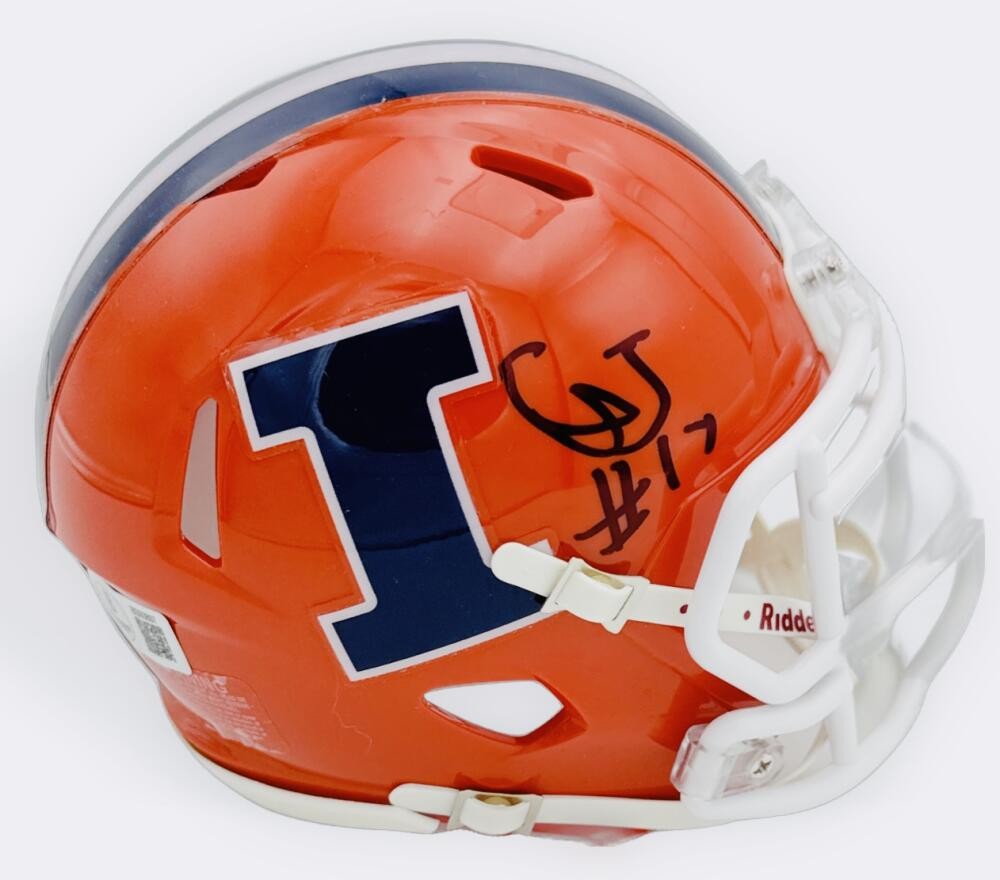 GABE JACAS SIGNED ILLINOIS FIGHTING ILLINI MINI HELMET AUTOGRAPH