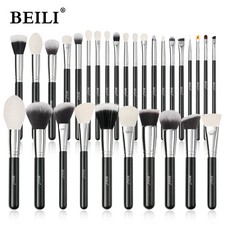 Black Makeup Brush Sets Professional Natural Goat Fiber Hair Brush Foundat