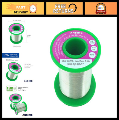 Lead-Free Solder Wire 0.5mm 0.5lb - Fine Flux Core Alloy for Electronics Repair