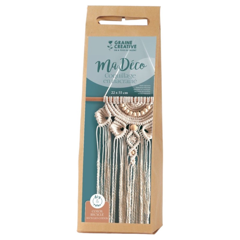 Macramé coquillage suspendu pour une décoration murale bohème de chambre