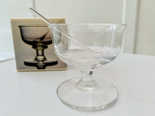 DARTINGTON CRYSTAL MINIMA Open Salt Cellar & Spoon FRANK THROWER Imperfect - Picture 2 of 10