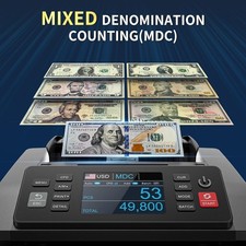 PONNOR N70 Mixed Denomination Money Counter Machine, Value Counting, Cash Cou...