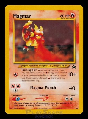 Pokemon Karte Magmar 44 Wizards Black Star Vintage WOTC Promo LP 2000
