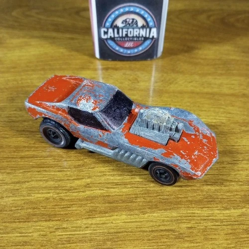 Hot Wheels Revvers Redline Jettin' Vette Red Hong Kong 1973 Corvette Stingray