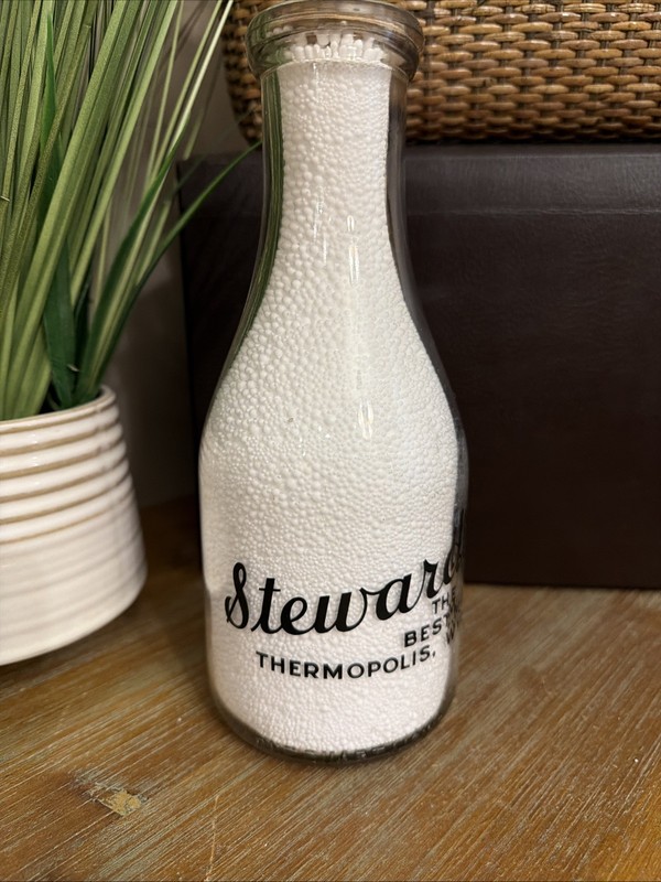 Steward’s “The Best Milk” Thermopolis, Wyo. Milk Bottle Quart 