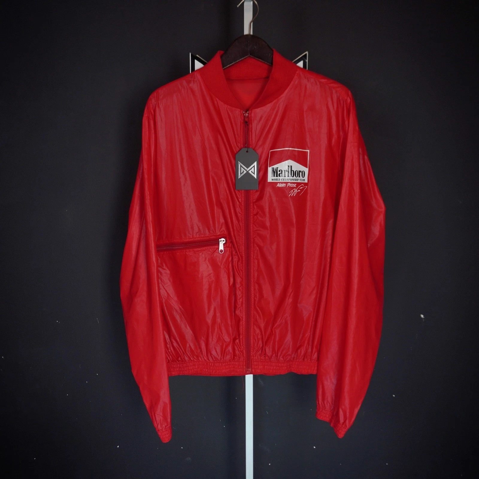 Vintage Marlboro Alain Prost Light Wear Jacket Windbreaker 80s packable