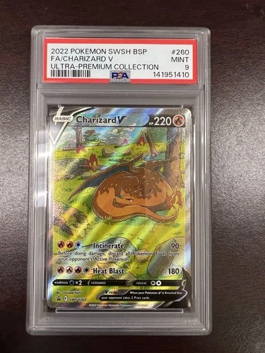 Pokémon Charizard V SWSH260 SWSH Promo Full Art Holo PSA 9 Trading Card